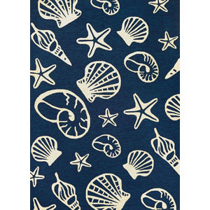 Outdoor Escape Cardita Shells Navy/Ivory Rug