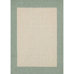 Recife Checkered Field Natural/Green Area Rug