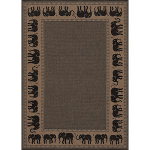 Recife Elephant Cocoa/Black Area Rug
