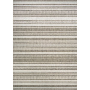 Recife Gazebo Stripe Champ/Taupe Area Rug