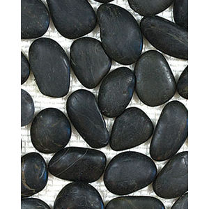 River Rock Graphite Blend Stone Mosaic Tile