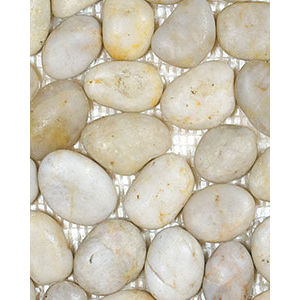 River Rock Ivory Blend Stone Mosaic Tile