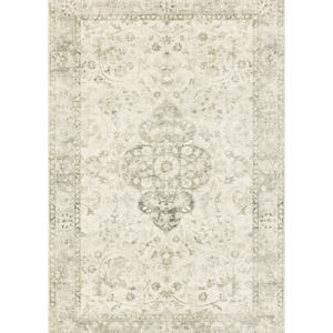 Rosette ROS-02 Ivory/Silver Area Rug