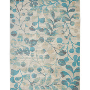 Tranquil TRA03 Ivory/Turquoise Area Rug