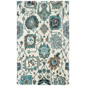 Zahra 75503 Ivory/Blue Area Rug