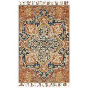 Zharah ZR-10 Rust/Blue Area Rug