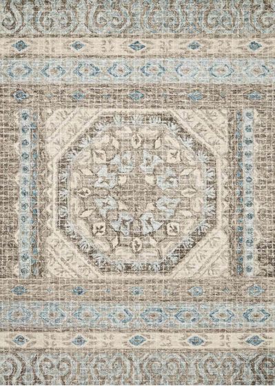 Tatum TW-02 Stone/Blue Area Rug