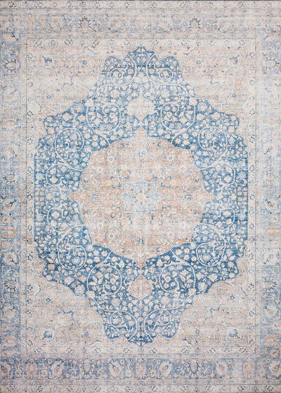 Layla LAY-07 Blue/Tangerine Area Rug