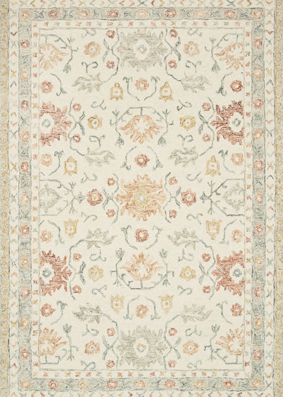 Norabel NOR-03 Ivory/Rust Area Rug