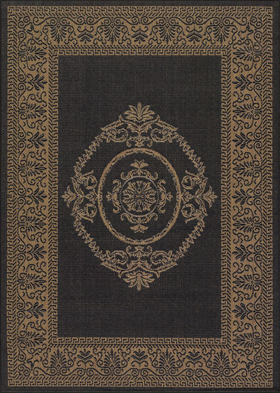Recife Antique Medallion Black/Cocoa Area Rug