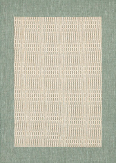 Recife Checkered Field Natural/Green Area Rug