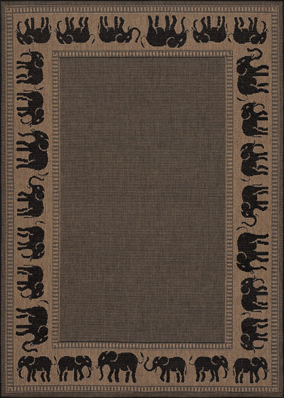 Recife Elephant Cocoa/Black Area Rug