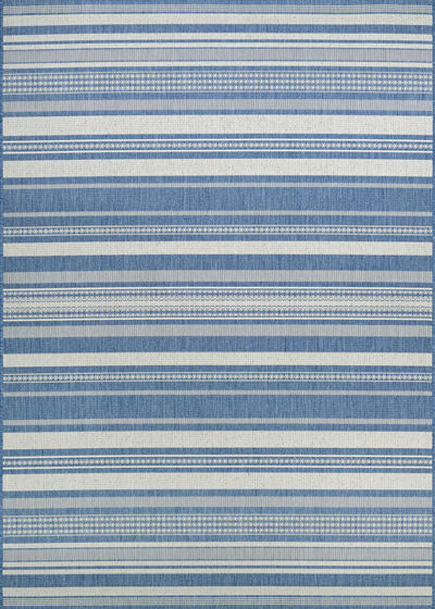 Recife Gazebo Stripe Champ/Blue Area Rug