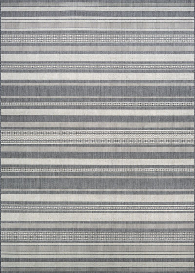 Recife Gazebo Stripe Champ/Grey Area Rug