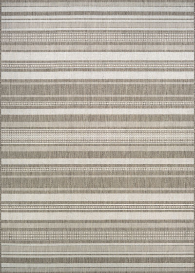 Recife Gazebo Stripe Champ/Taupe Area Rug