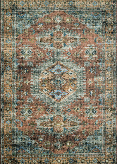 Skye SKY-07 Terracotta/Sky Area Rug