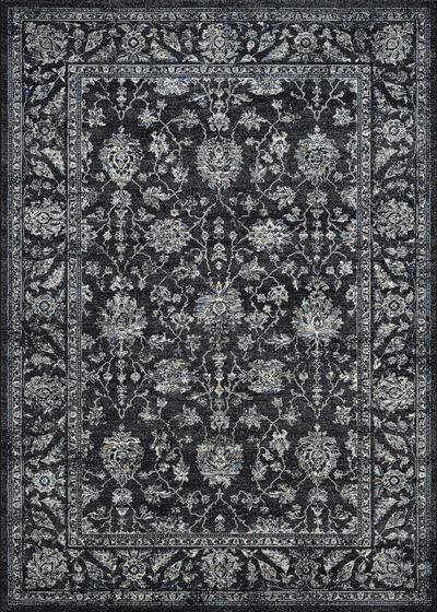 Sultan Treasures All Over Mashhad Black Area Rug