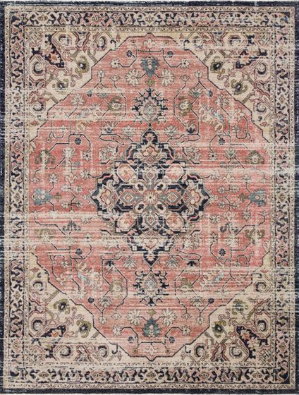 Graham GRA-06 Coral/Navy Area Rug