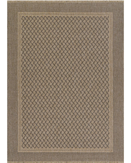 Naturalistic Symmetry Natural/Black Area Rug