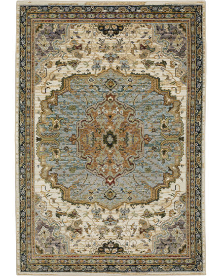 Andorra 2451b Ivory/Blue Area Rug