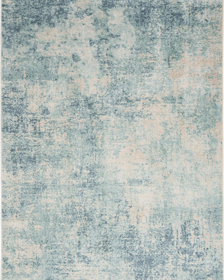 Astra Machine Washable ASW07 Blue Ivory Rug