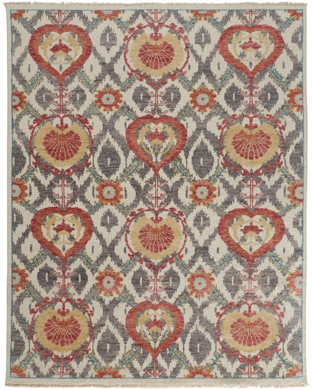 Beall 6712F Orange/Gray Area Rug