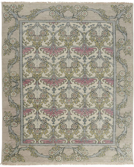 Beall 6714F Ivory/Pink/Green Rug