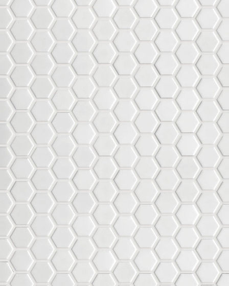 Circuit White 1x1 Hexagon Matte Tile