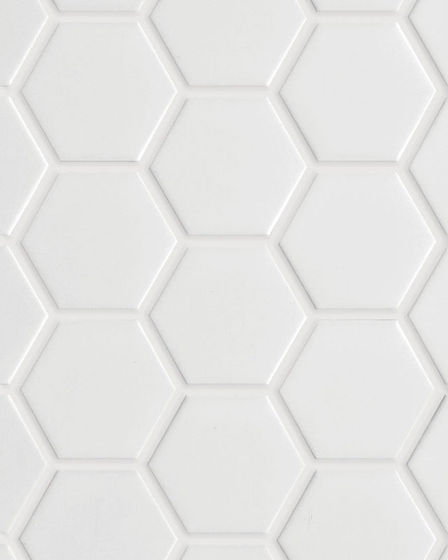 Circuit White 2x2 Hexagon Matte Tile