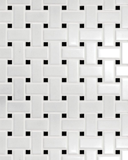 Circuit White w/black Basketweave Matte Tile