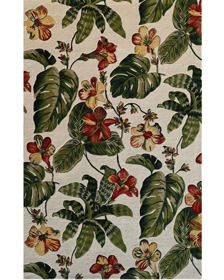 Cove Ivory Tropical Island Area Rug