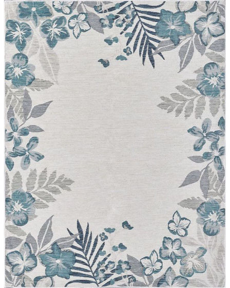 Dahlia 1404 Ivory/Blue Garden Border Area Rug