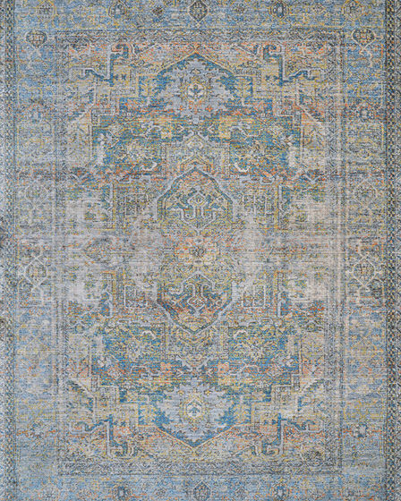 Halli Antique Lavar Sky Blue Stone Area Rug