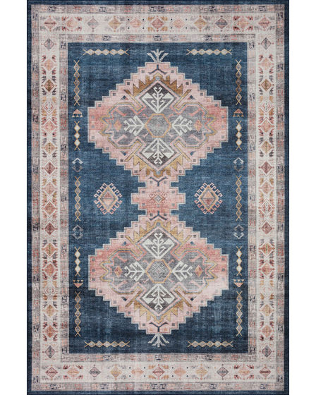 Heidi HEI-03 Denim/Blush Area Rug