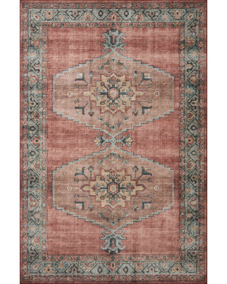 Heidi HEI-05 Spice/Aqua Area Rug