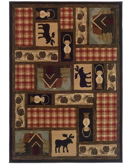 Hudson 1067a Brown/Red Area Rug