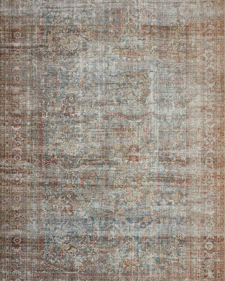 Jules Jul-05 Lagoon/Brick Area Rug