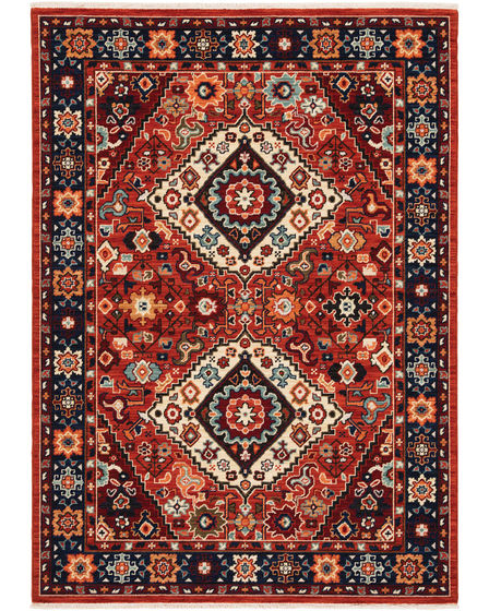 Lilihan 2061v Red/Blue Area Rug