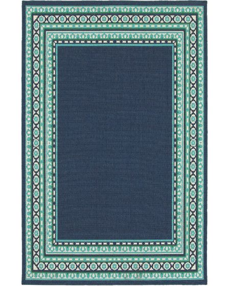 Meridian 9650b Navy/Green Area Rug