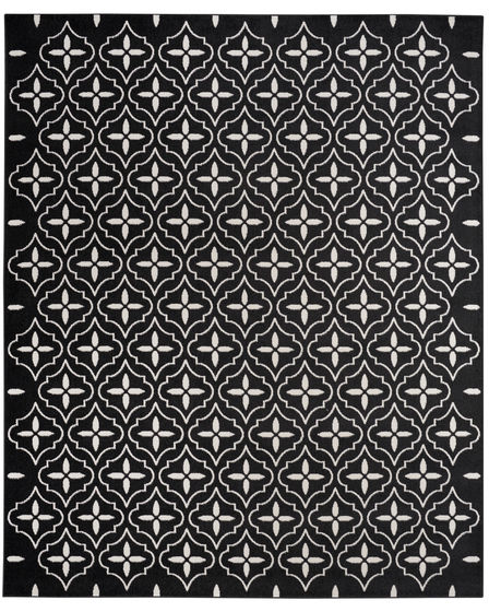 Nourison Essentials NRE04 Black Ivory Rug