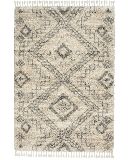 Oslo Shag OSL02 Ivory/Grey Area Rug