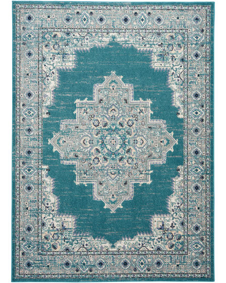 Passion PSN03 Turquoise Grey Area Rug