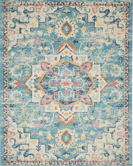 Passion PSN25 Ivory/Light Blue Area Rug