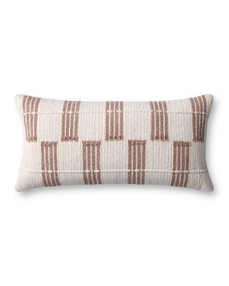 PLL0136 Brown/Ivory 12"x27" Lumbar Pillow