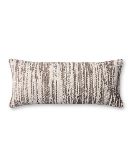 PLL0141 Dark Taupe/Ivory 13"x35" Lumbar Pillow