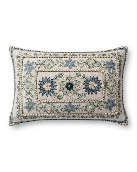 PLL0158 Blue/Multi 13"x21" Lumbar Pillow