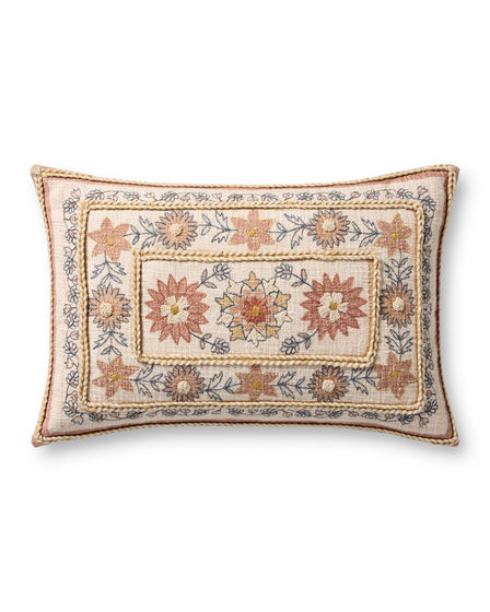 PLL0158 Red/Multi 13"x21" Lumbar Pillow
