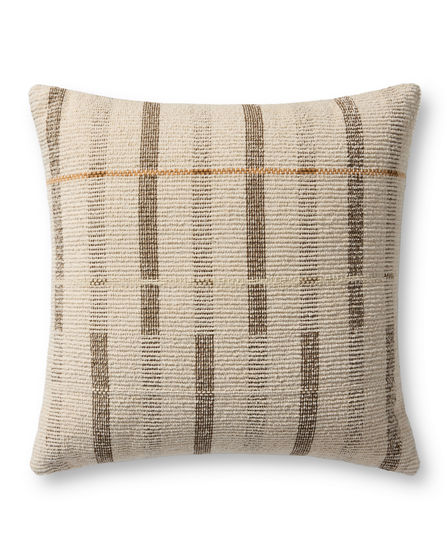 PLL0175 Ivory/Brown 20"x20" Pillow