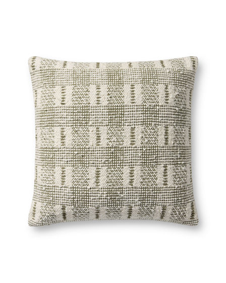 PLL0185 Ivory/Green 18" Pillow