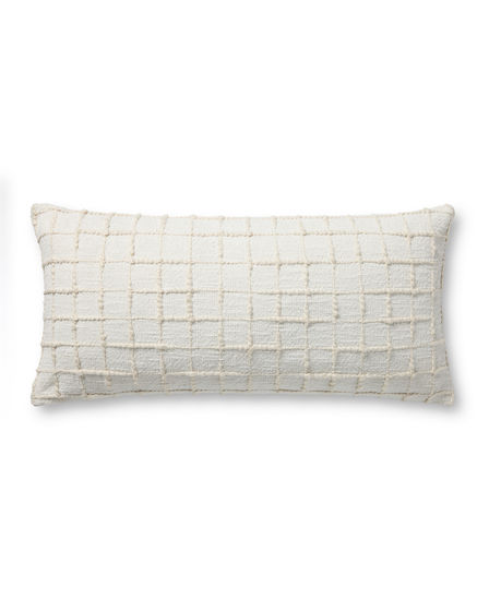 Mary PMH0040 Ivory 12"x27" Lumbar Pillow